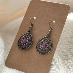 Lila harmónia, csepp fülbevaló