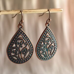 Díszes Indás Csepp Fülbevaló