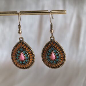 Narancs Csepp Bohó Fülbevaló