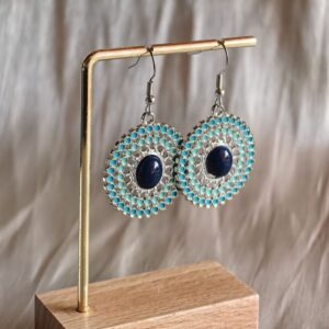 Türkiz Mandala Fülbevaló